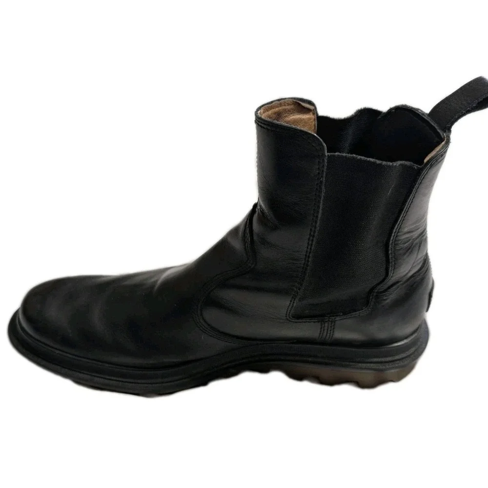 Sorel Ace Chelsea Boots Mens 10 Black Leather Waterproof Lug Sole‎ Winter
